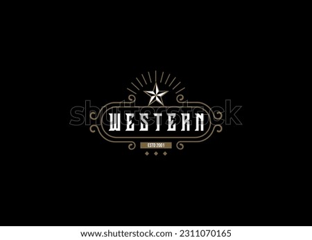 Vintage Country Emblem Typography for Western Bar Restaurant Logo design inspiration