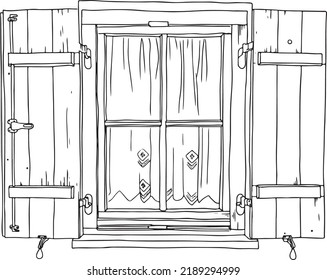 2,008 Window shutters drawing Images, Stock Photos & Vectors | Shutterstock