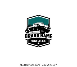 vintage coupe of 1932. premium vector design. isolated white background shown from behind. best for badges, emblems, icons, and sticker designs