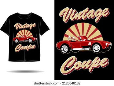 Vintage coupe car illustration t shirt design