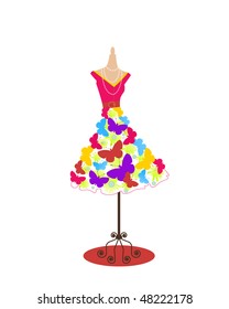 Vintage couture - celebrating summer  retro dress on bodyform