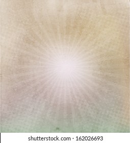 Vintage cover background. Aged paper with rays. Vector eps10.