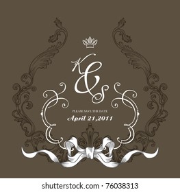 vintage cover design- best for scrapbook project - DIY- wedding invitation card