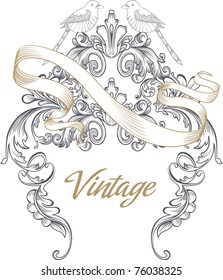 vintage cover design- best for scrapbook project - DIY- wedding invitation card