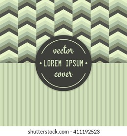Vintage cover design. Vector chevron background template. Brochure, invitation, greeting template.