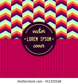 Vintage cover design. Vector chevron background template. Brochure, invitation, greeting template.