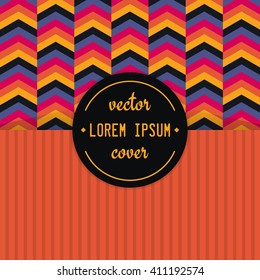Vintage cover design. Vector chevron background template. Brochure, invitation, greeting template.