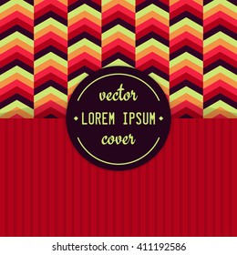 Vintage cover design. Vector chevron background template. Brochure, invitation, greeting template.
