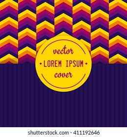 Vintage cover design. Vector chevron background template. Brochure, invitation, greeting template.
