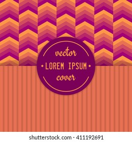 Vintage cover design. Vector chevron background template. Brochure, invitation, greeting template.