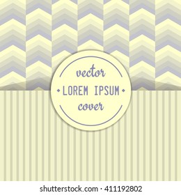Vintage cover design. Vector chevron background template. Brochure, invitation, greeting template.