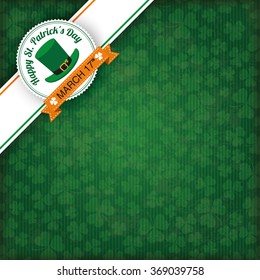 Vintage cover with edge banner for St. Patrick's Day. Eps 10 vector file.