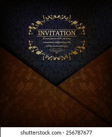 Vintage cover for invitations, decoration of the restaurant, certificates, books.