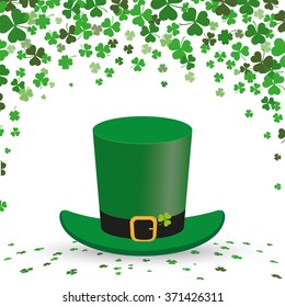 Vintage cover with shamrocks and hat for St. Patrick's Day. Eps 10 vector file.