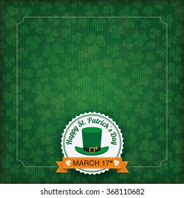 Vintage cover with for St. Patrick's Day. Eps 10 vector file.