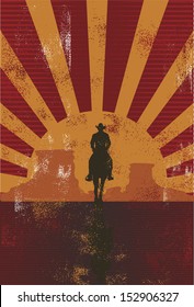 Vintage cowboy background, vector