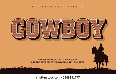 Vintage Cowboy Editable Text Effect Template