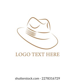 Vintage cowboy hat logo vector