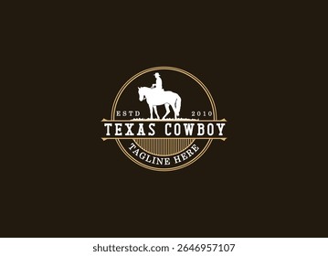 Vintage Cowboy Logo Design. Classic Vintage Western Country Wild West logotipo design