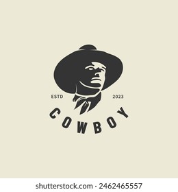 vintage cowboy logo design illustration 2 