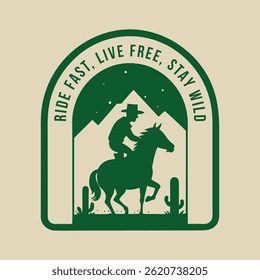 Vintage Cowboy Riding Horse T-Shirt Design
