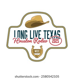 Vintage Cowboy or Rodeo themed Badge Vector Design