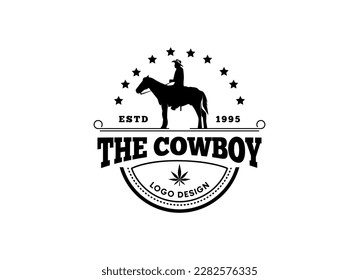 Vintage Cowboy texas rodeo style logo design