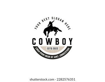 Vintage Cowboy texas rodeo style logo design