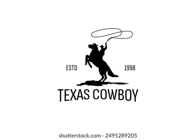 Vintage Cowboy texas rodeo style logo design