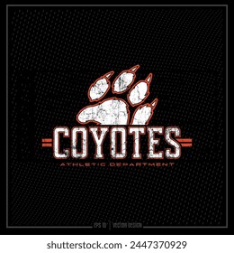 Vintage Coyote, Coyote Sports Emblem, Coyote Sport, Sports Emblem, Athletic Department