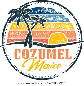 Vintage Cozumel Mexico Vacation Stamp