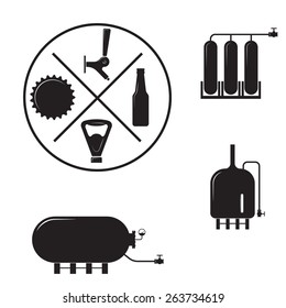 Vintage craft beer brewery emblems, labels and design elements