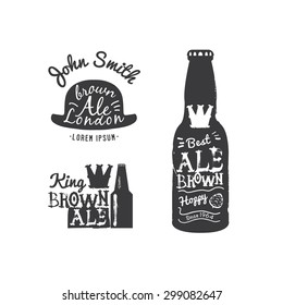 Vintage craft beer brewery emblems, labels and design elements