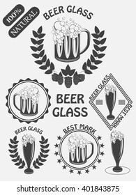 Vintage craft beer brewery emblems, labels and design elements. Beer my best friend. Vector illustration