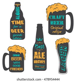Vintage craft beer brewery emblems