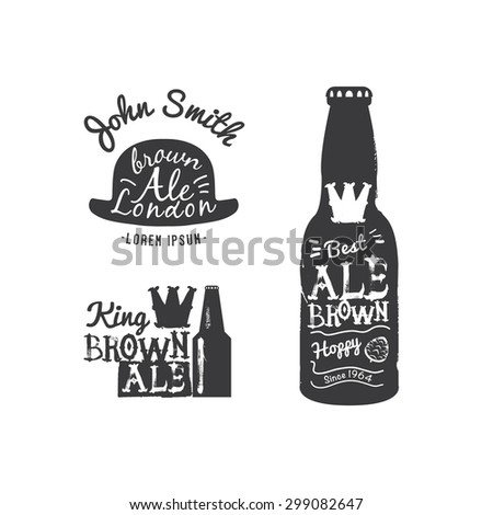 Vintage craft beer brewery emblems, labels and design elements