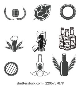Vintage craft beer elements set
