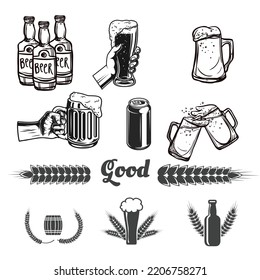 Vintage craft beer elements set
