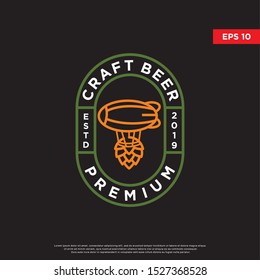vintage craft beer logo. with hops to be the main icon. modern template design 