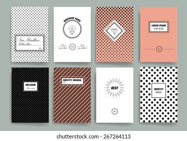 Vintage creative cards. Hipster textures. Retro patterns for Posters, Flayers and Banner Designs. Template.