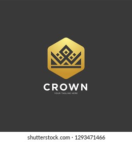 Vintage Creative Crown abstract Logo design vector template. Vintage Crown Logo Royal King Queen concept symbol Logotype concept icon.
