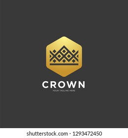 Vintage Creative Crown abstract Logo design vector template. Vintage Crown Logo Royal King Queen concept symbol Logotype concept icon.