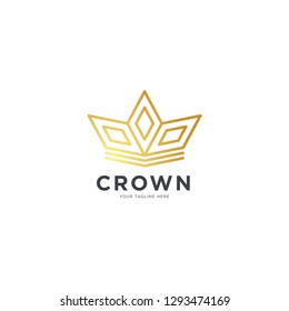 Vintage Creative Crown abstract Logo design vector template. Vintage Crown Logo Royal King Queen concept symbol Logotype concept icon.