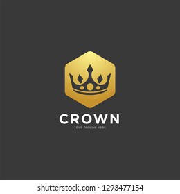 Vintage Creative Crown abstract Logo design vector template. Vintage Crown Logo Royal King Queen concept symbol Logotype concept icon.