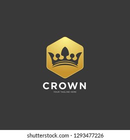 Vintage Creative Crown abstract Logo design vector template. Vintage Crown Logo Royal King Queen concept symbol Logotype concept icon.
