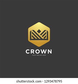 Vintage Creative Crown abstract Logo design vector template. Vintage Crown Logo Royal King Queen concept symbol Logotype concept icon.