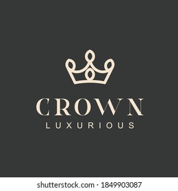 Vintage Creative Crown abstract Logo design. Crown Logo Royal King Queen concept symbol vector template