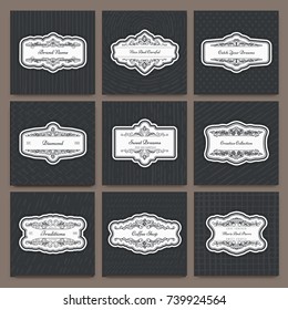 Vintage creative design template with beautiful flourishes ornament elements. Elegant design for corporate identity, logo, vintage ornament, retro decoration. Design of background products.