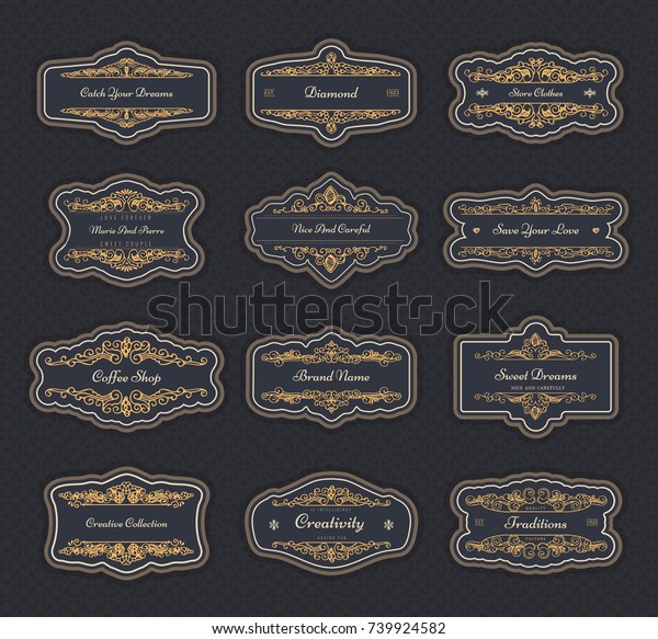 Vintage Creative Design Template Beautiful Flourishes Stock Vector Royalty Free 739924582