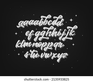 Vintage Creative Font. 3d Effect Design Letters. Retro Movie Typography. Hand Drawn Style Vector Font. 